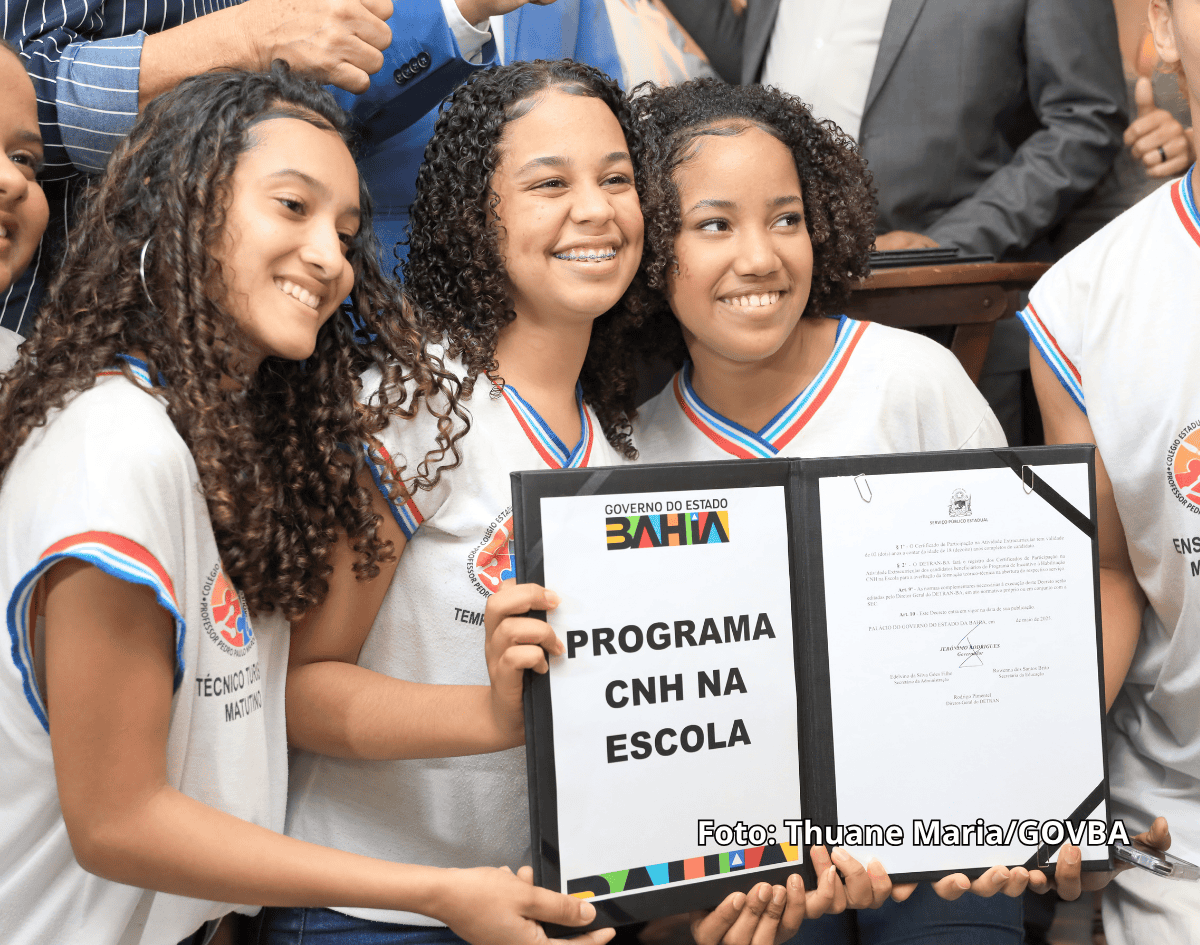 Estudantes da rede pública da Bahia podem se inscrever no CNH na Escola e CNH da Gente, nesta segunda-feira (16)
